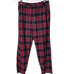 Zara Red Tartan Plaid Pants High Rise Size Small